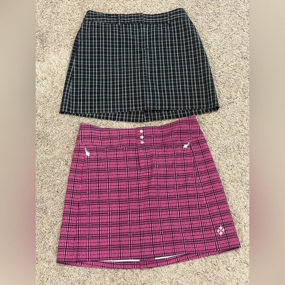 Izod Pink and Black Checkered Mini Skirts - Picture 2 of 6